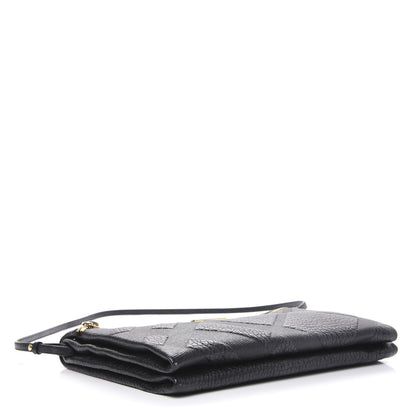 Burberry Signature Grain Calfskin Check Embossed Medium Balmoral Clutch Bag Black 4 of 8