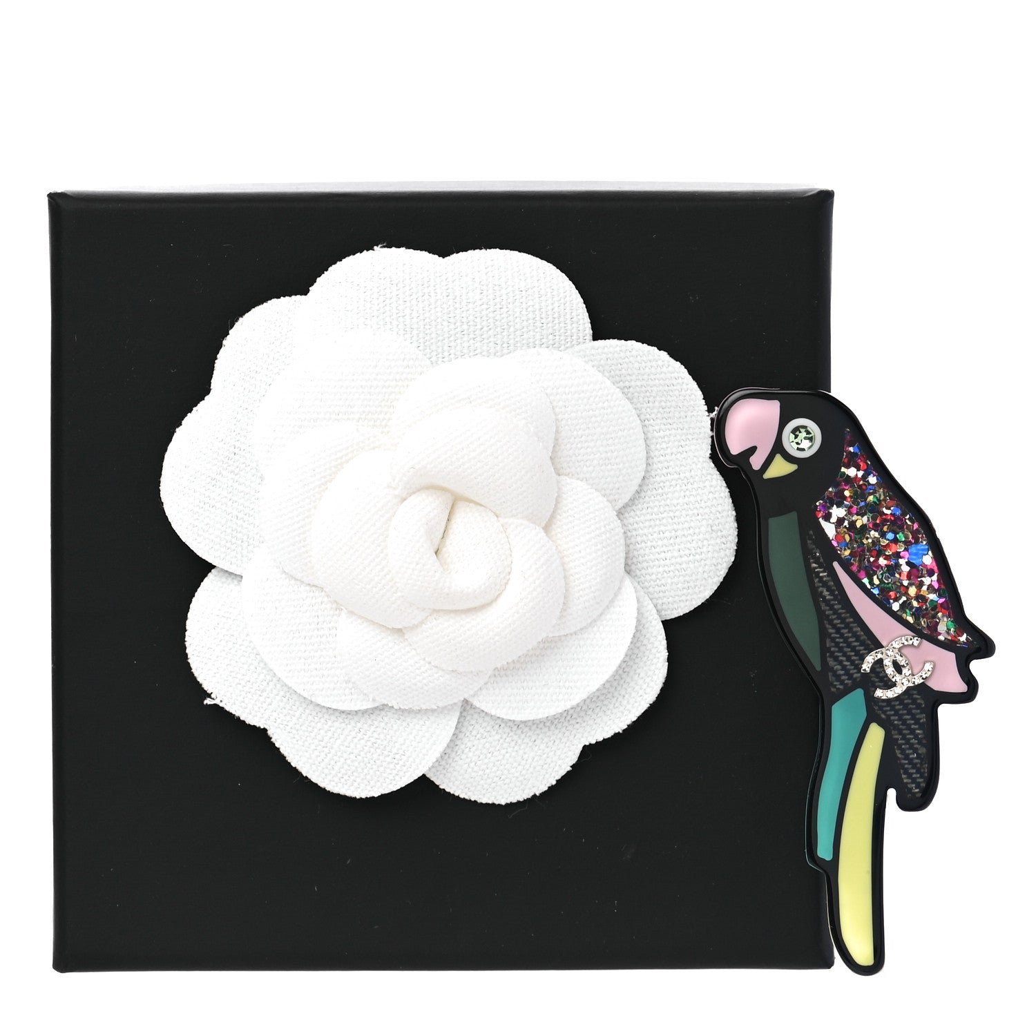 Chanel Resin Parrot CC Brooch Multicolor 7 of 7