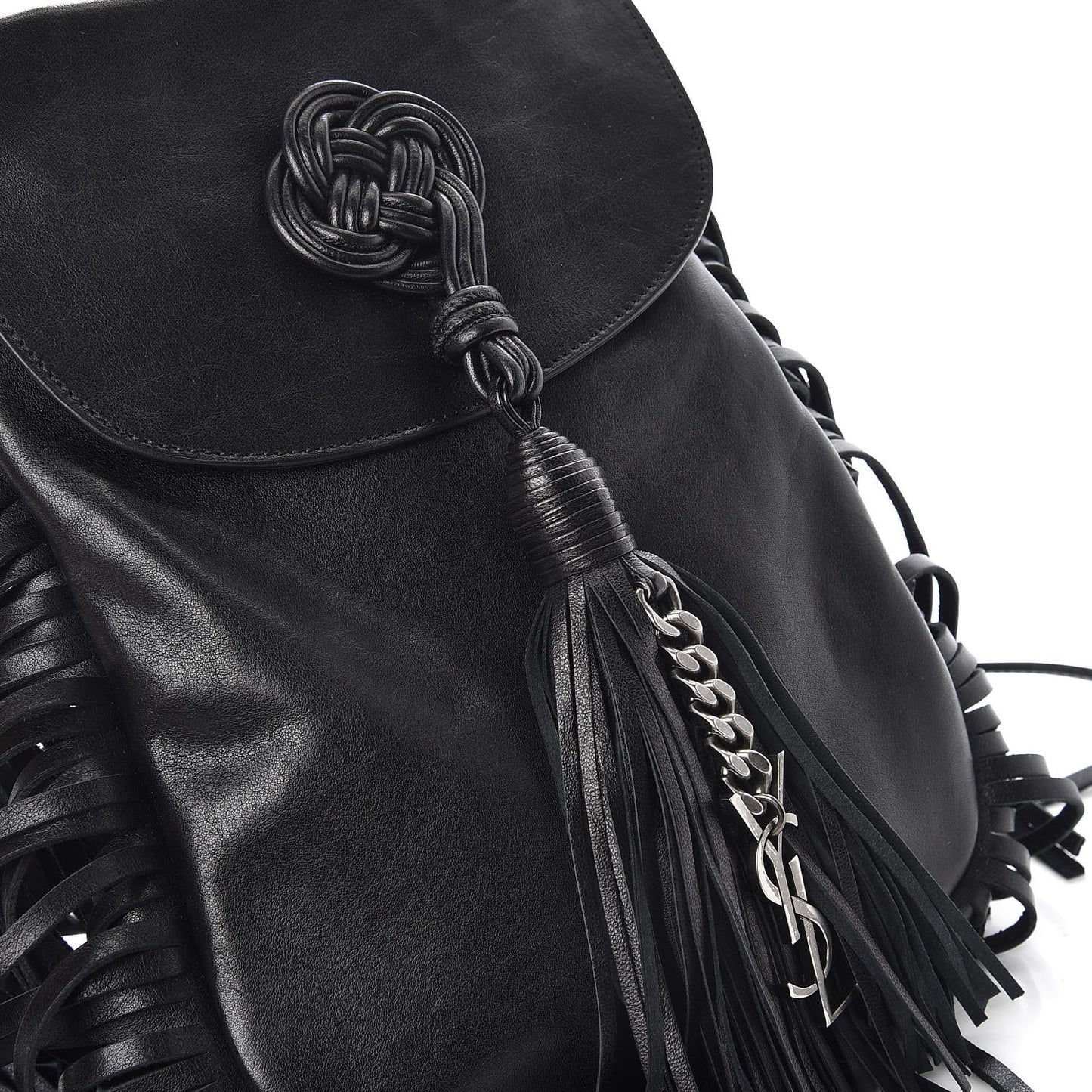 Lambskin Fringe Small Anita Crossbody Bag Black