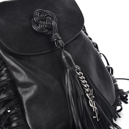 Saint Laurent Lambskin Fringe Small Anita Crossbody Bag Black 8 of 8