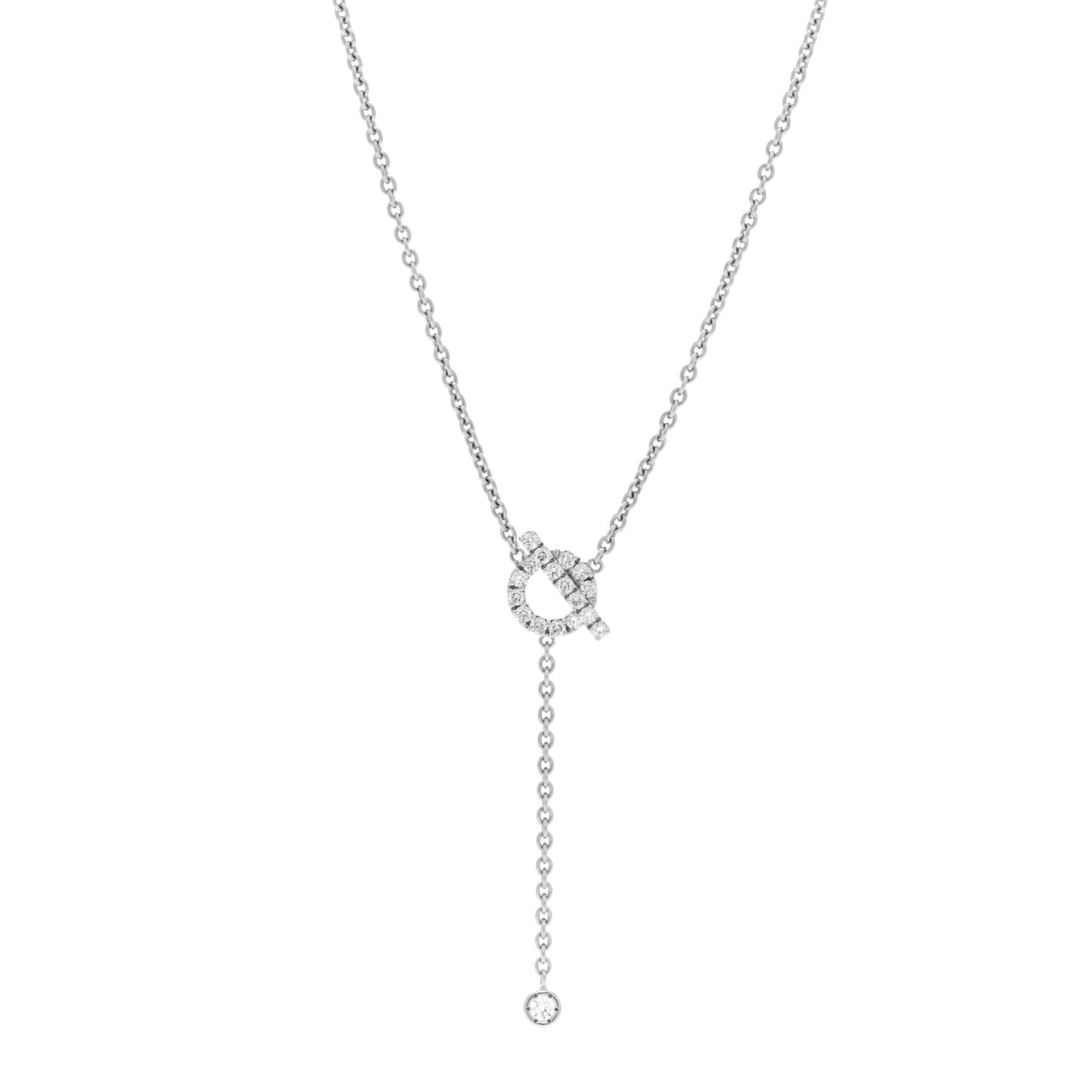 18K White Gold Diamond Finesse Lariat Necklace