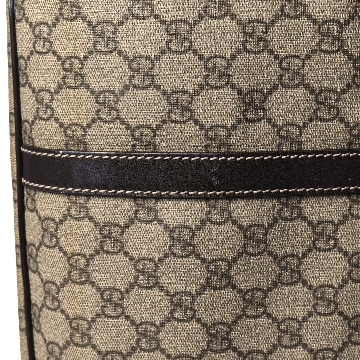 GG Plus Monogram Large Carry On Duffle Trolley Brown