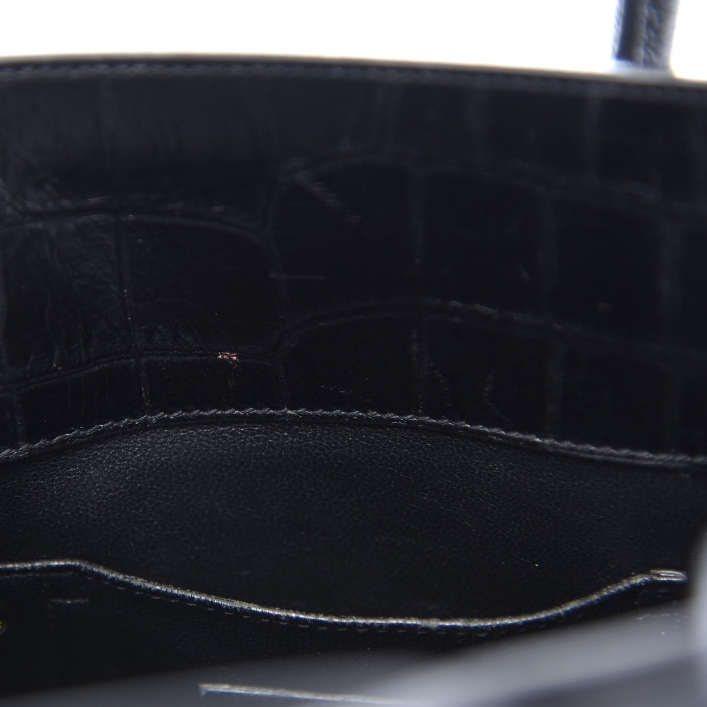 Calfskin Crocodile Embossed Baby Sac De Jour Black