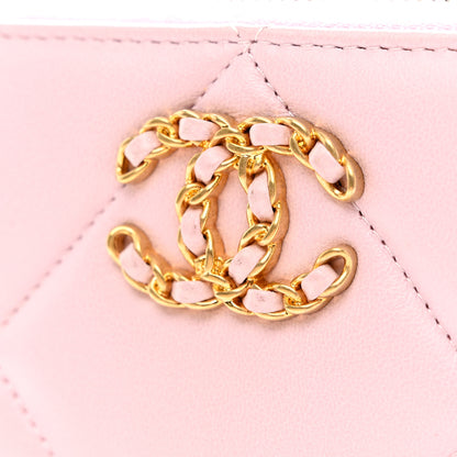 Chanel Lambskin Quilted Chanel 19 Zip Around Coin Purse Wallet Light Pink 8 of 9