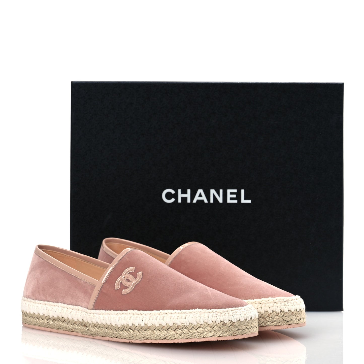 Velvet Patent CC Espadrilles 40 Pink
