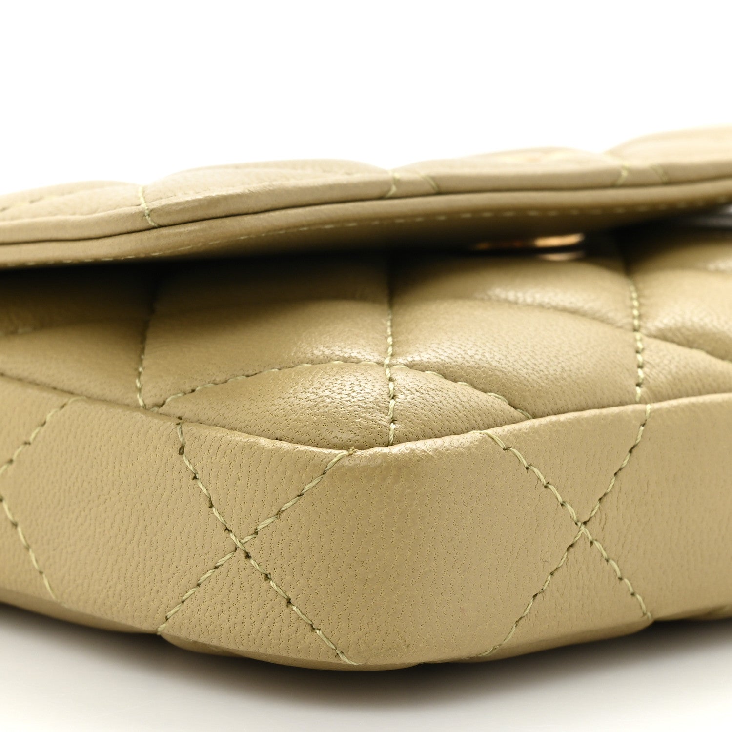 Chanel Lambskin Enamel Quilted Coco Hearts Clutch With Chain Light Green 10 of 12