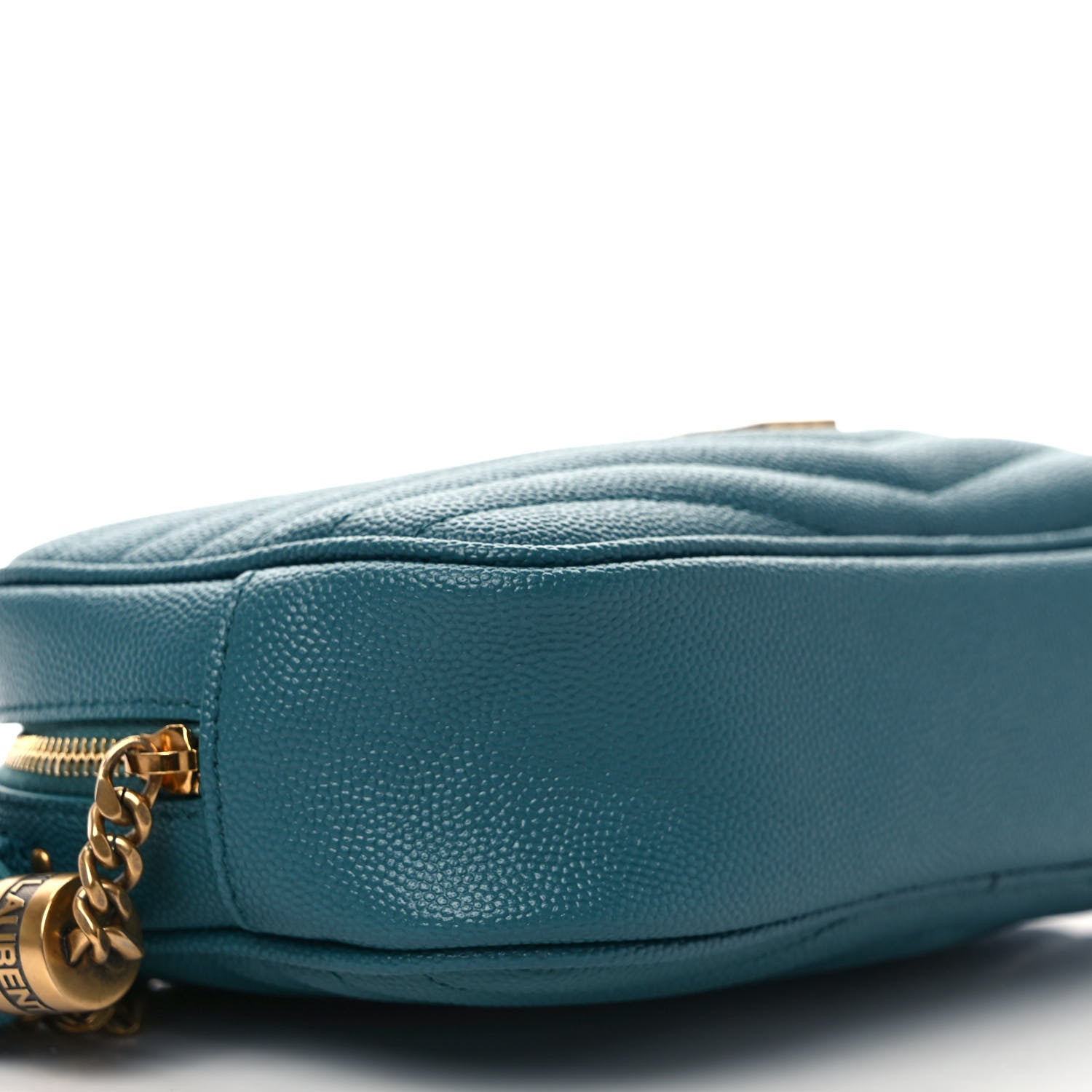 Saint Laurent Grain De Poudre Matelasse Monogram Mini Lou Camera Bag Blue Vert 7 of 9