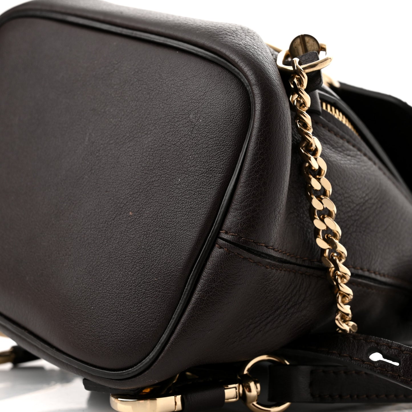 Suede Calfskin Mini Faye Backpack Carbon Brown