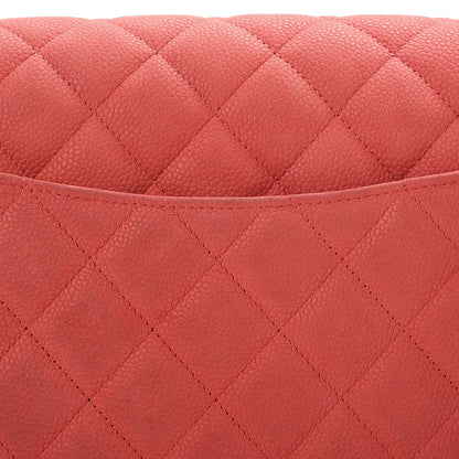 Chanel Iridescent Caviar Quilted Jumbo Double Flap Coral 10 of 15