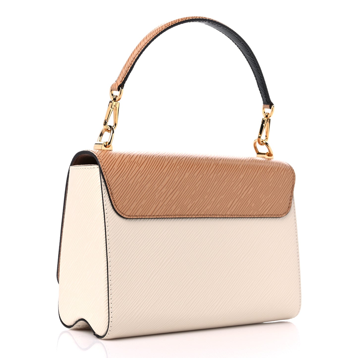 Epi Twist Top Handle Shoulder Bag MM Beige Camel