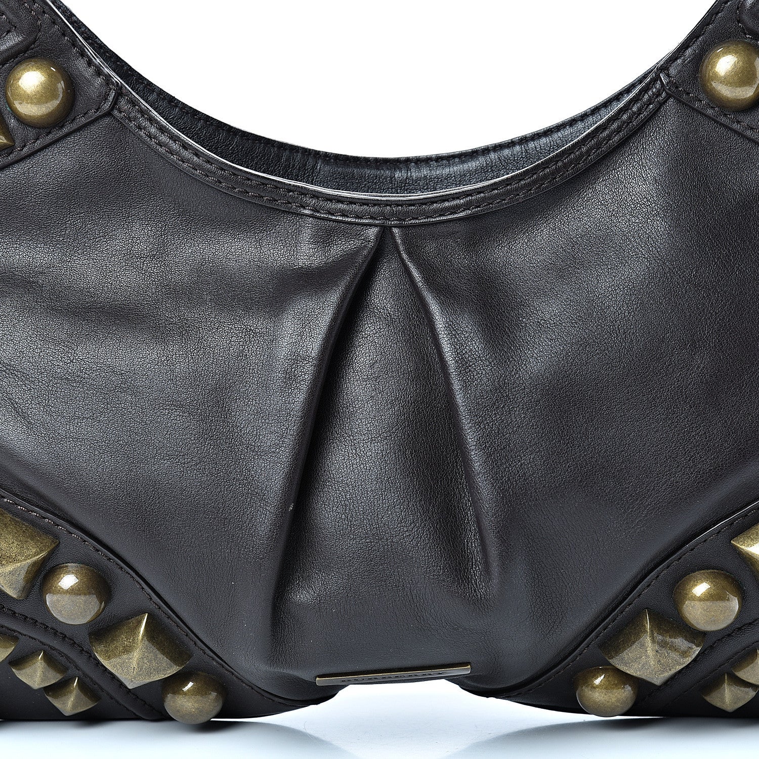 Burberry Calfskin Studded Medium Alverton Hobo Chocolate 8 of 15