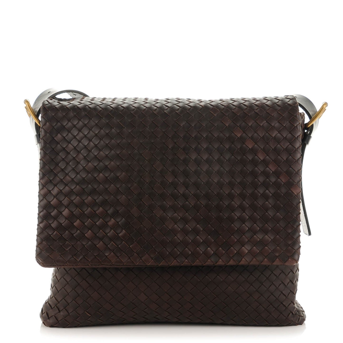 Nappa Intrecciato Messenger Bag Ebano