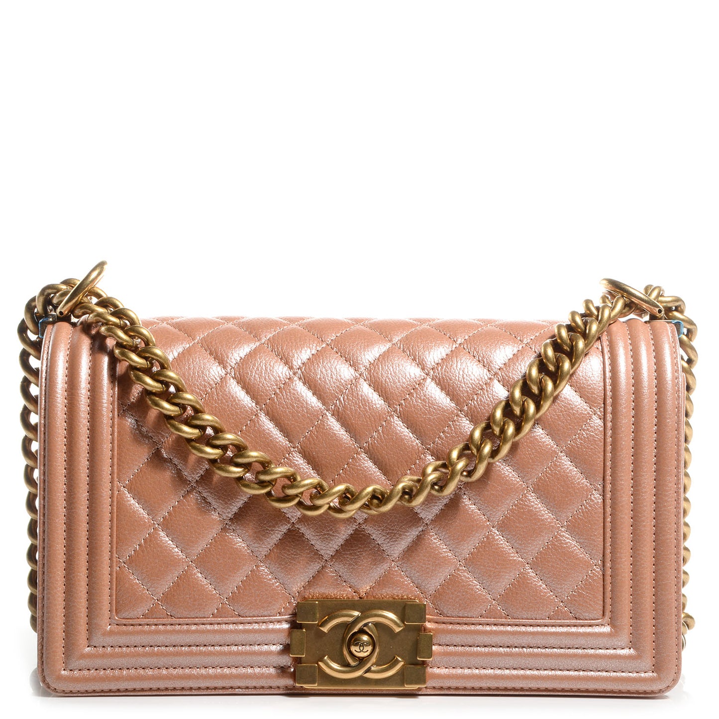 Pearl Calfskin Medium Boy Flap Pink