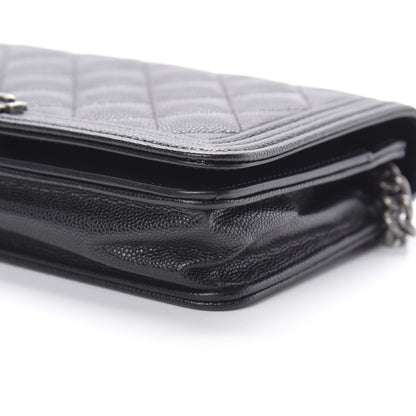 Chanel Caviar Quilted Boy Wallet On Chain WOC Black 11 of 15