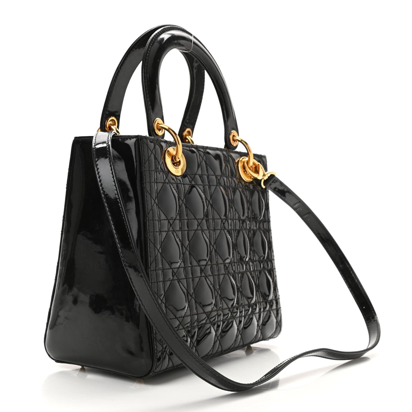 Patent Cannage Medium Lady Dior Black