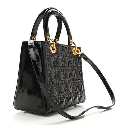 Christian Dior Patent Cannage Medium Lady Dior Black 3 of 10