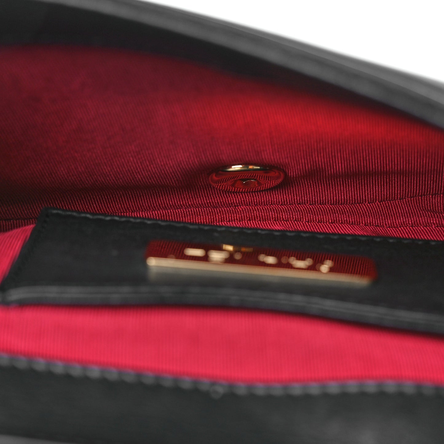 Calfskin Quilted Small Underline Flap Black