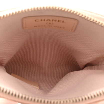 Chanel Caviar Quilted Zip Card Holder Wallet Light Beige 5 of 10