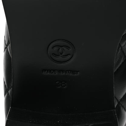 Chanel Lambskin Quilted CC Heart Loafers 38 Black 7 of 14