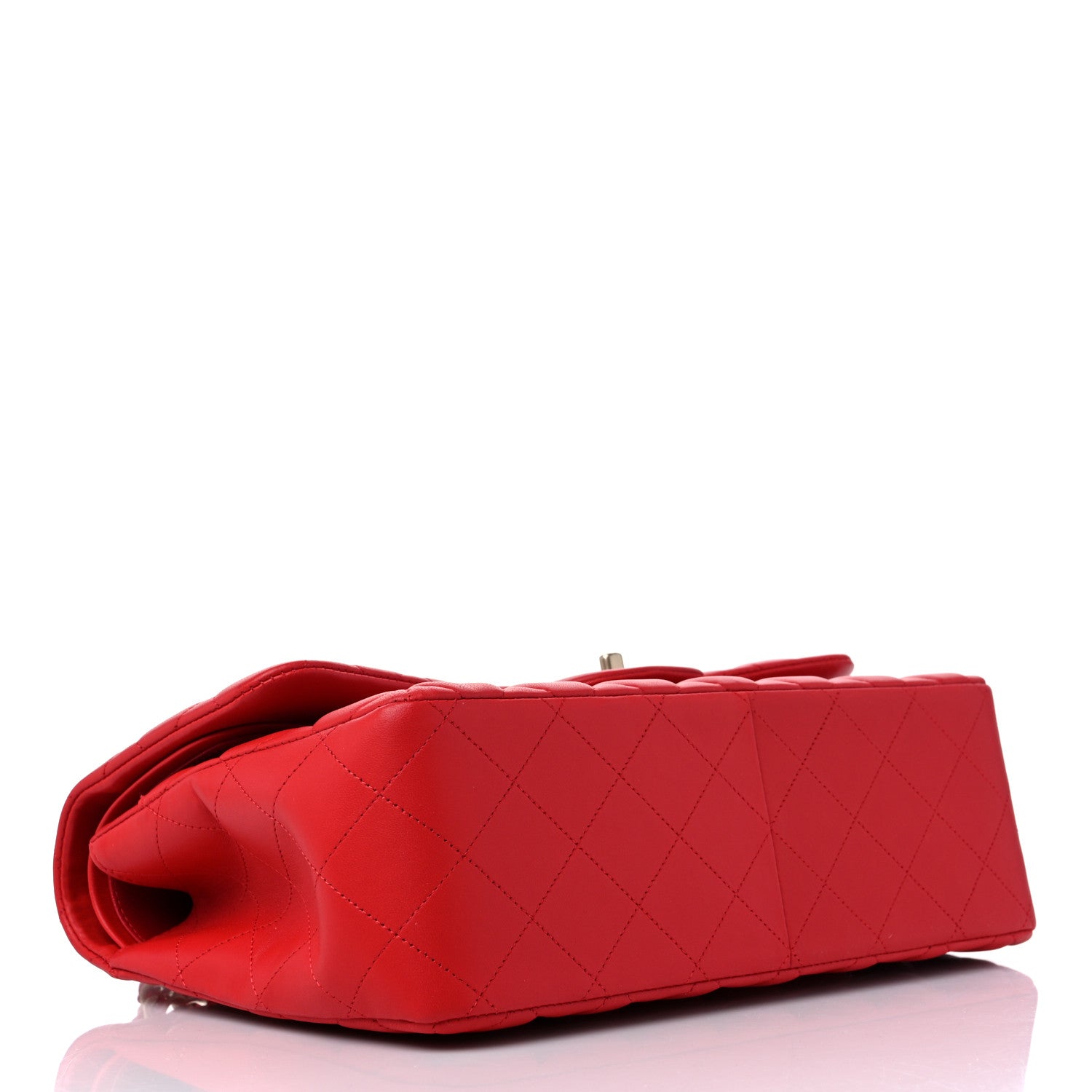 Chanel Lambskin Quilted Jumbo Double Flap Red 4 of 9