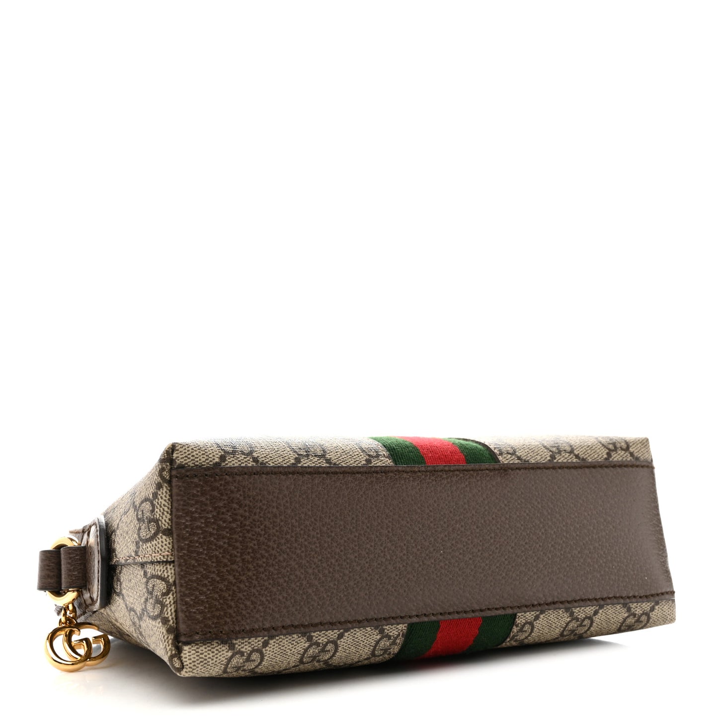 GG Supreme Monogram Textured Dollar Calfskin Web Small Ophidia Dome Shoulder Bag Beige Ebony New Acero
