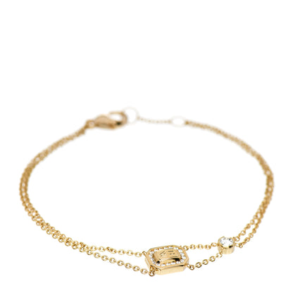 Harry Winston 18K Yellow Gold Diamond HW Logo Bracelet 1 of 4