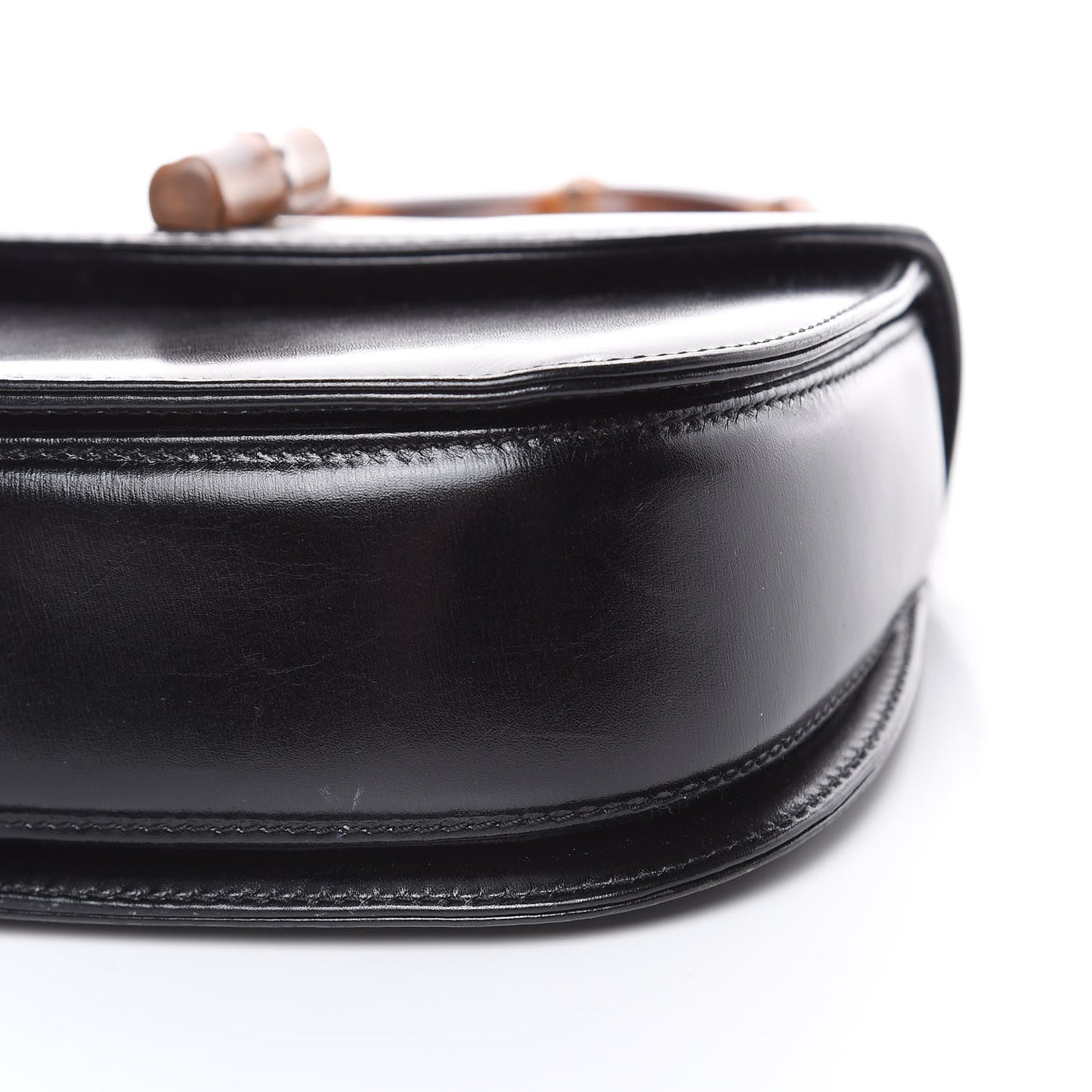 Calfskin Bamboo Top Handle Bag Black