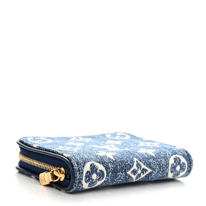 Louis Vuitton Denim Monogram Jacquard Zippy Coin Purse Bleu 4 of 7