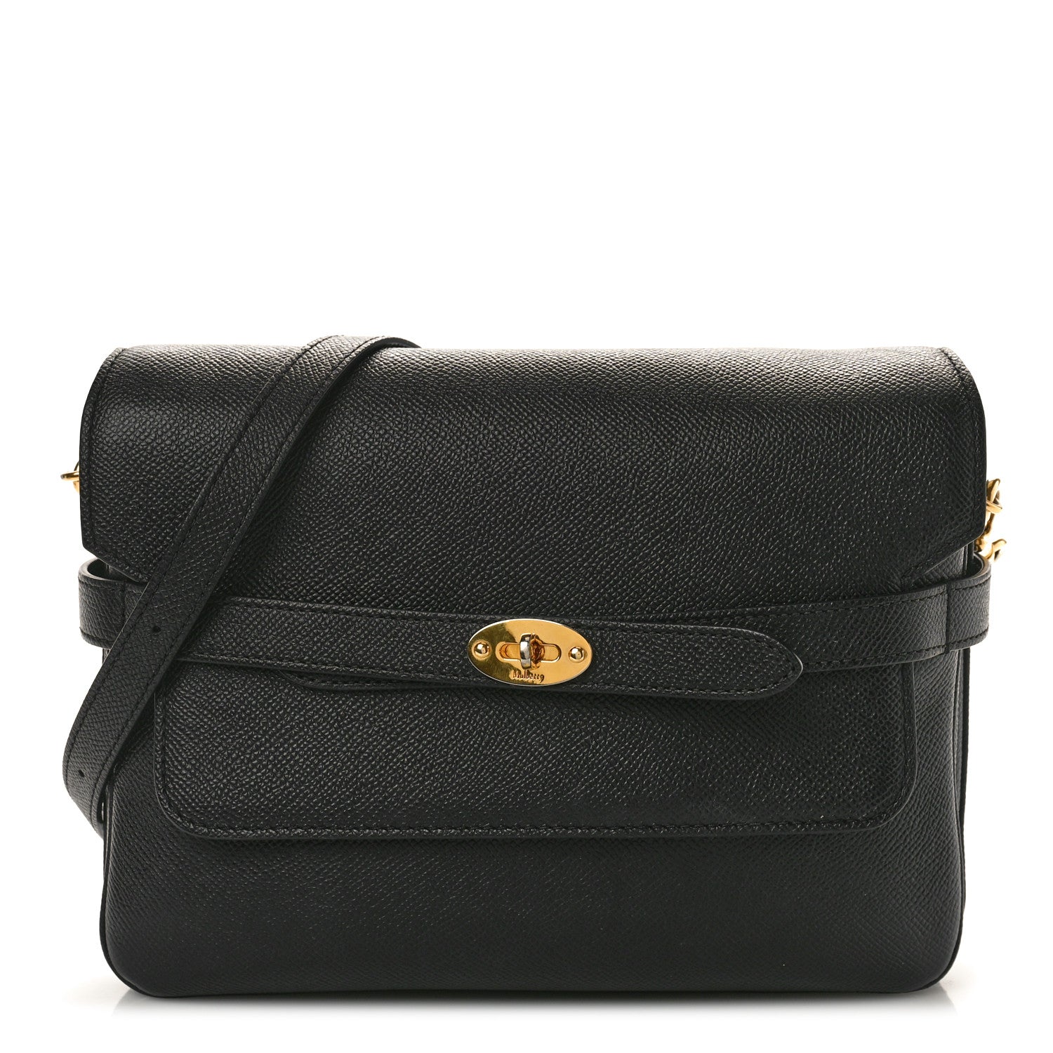 Mulberry Small Classic Grain Calfskin Belted Bayswater Satchel Black 1 of 11