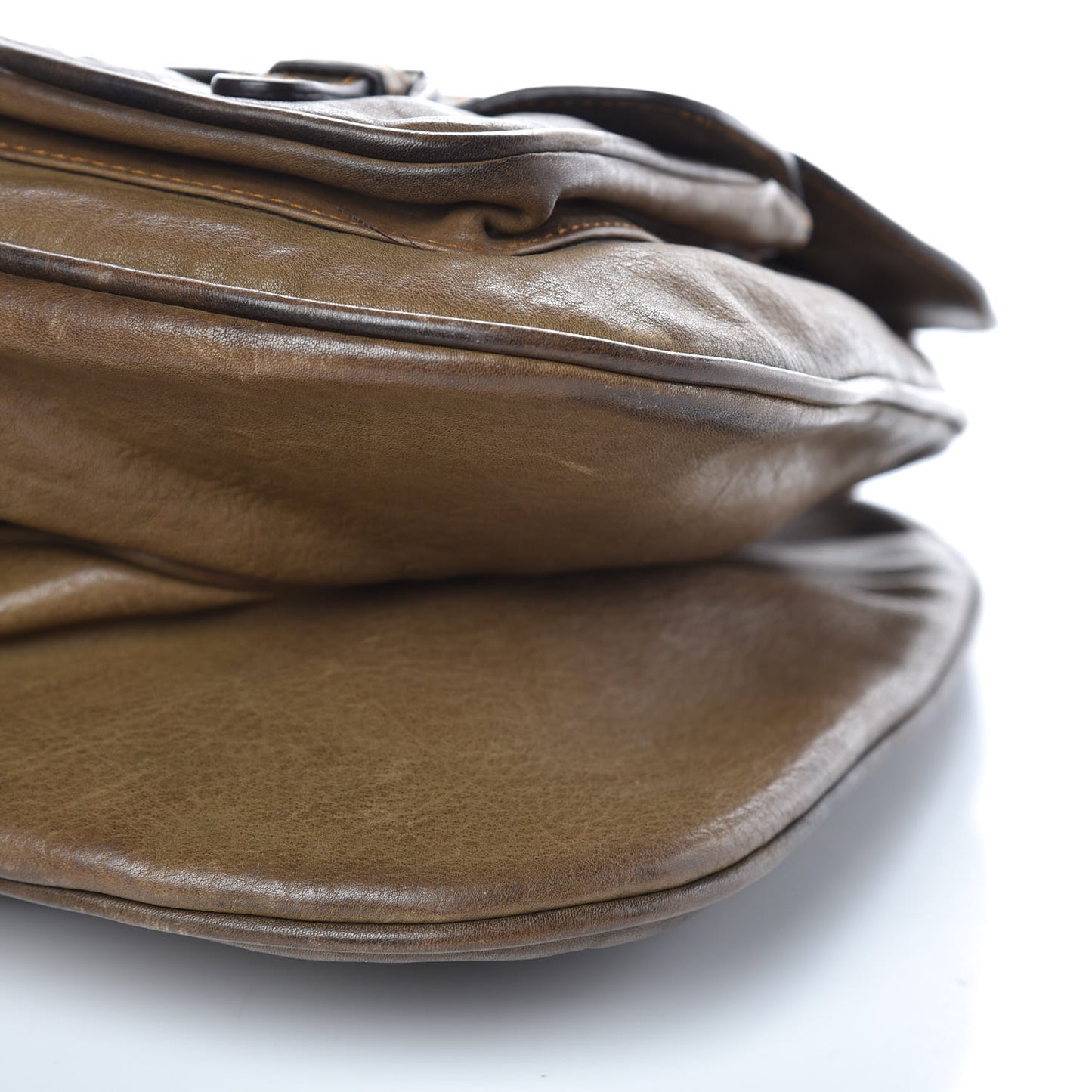 Calfskin Medium Gaucho Double Saddle Bag Green