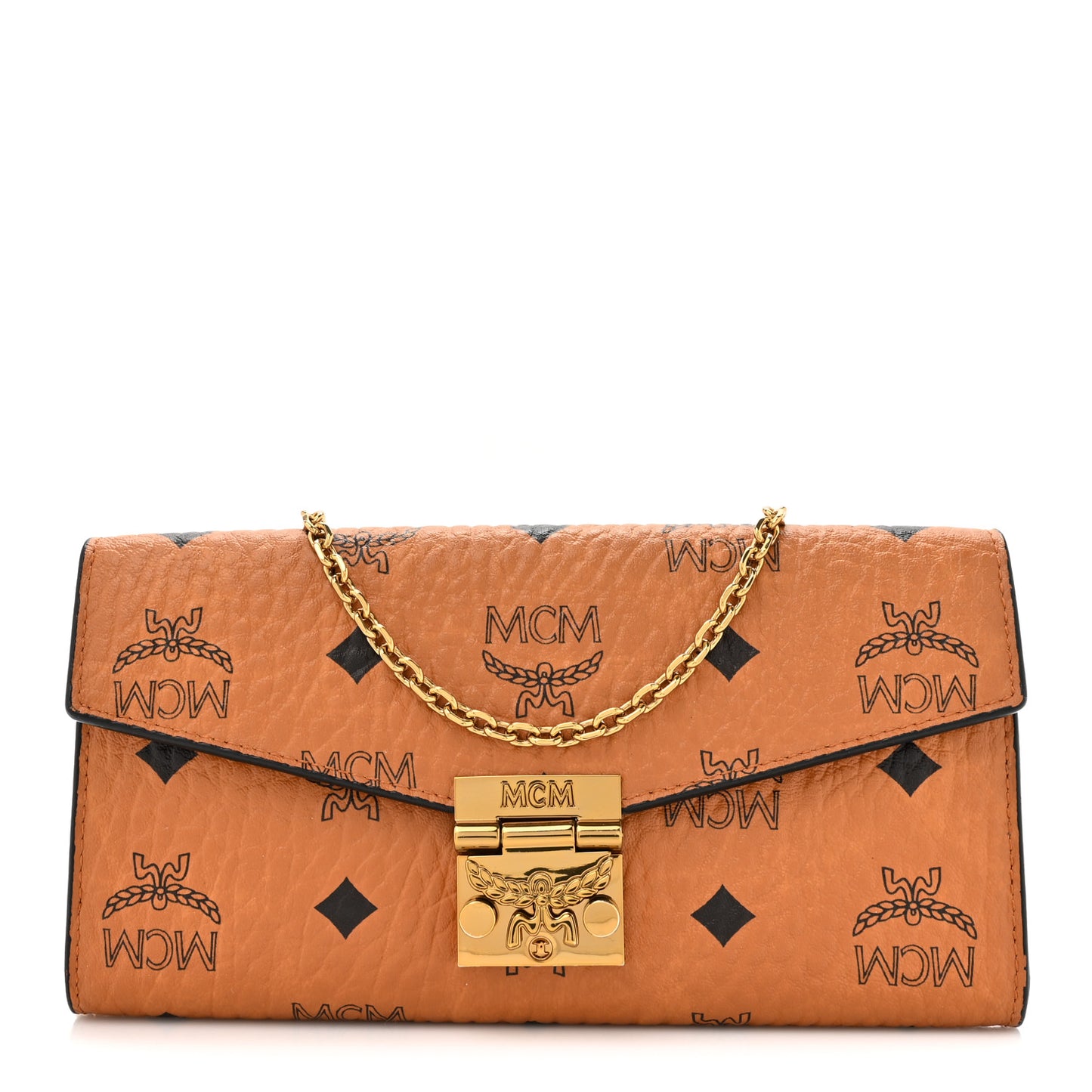 Visetos Large Patricia Wallet On Chain Cognac