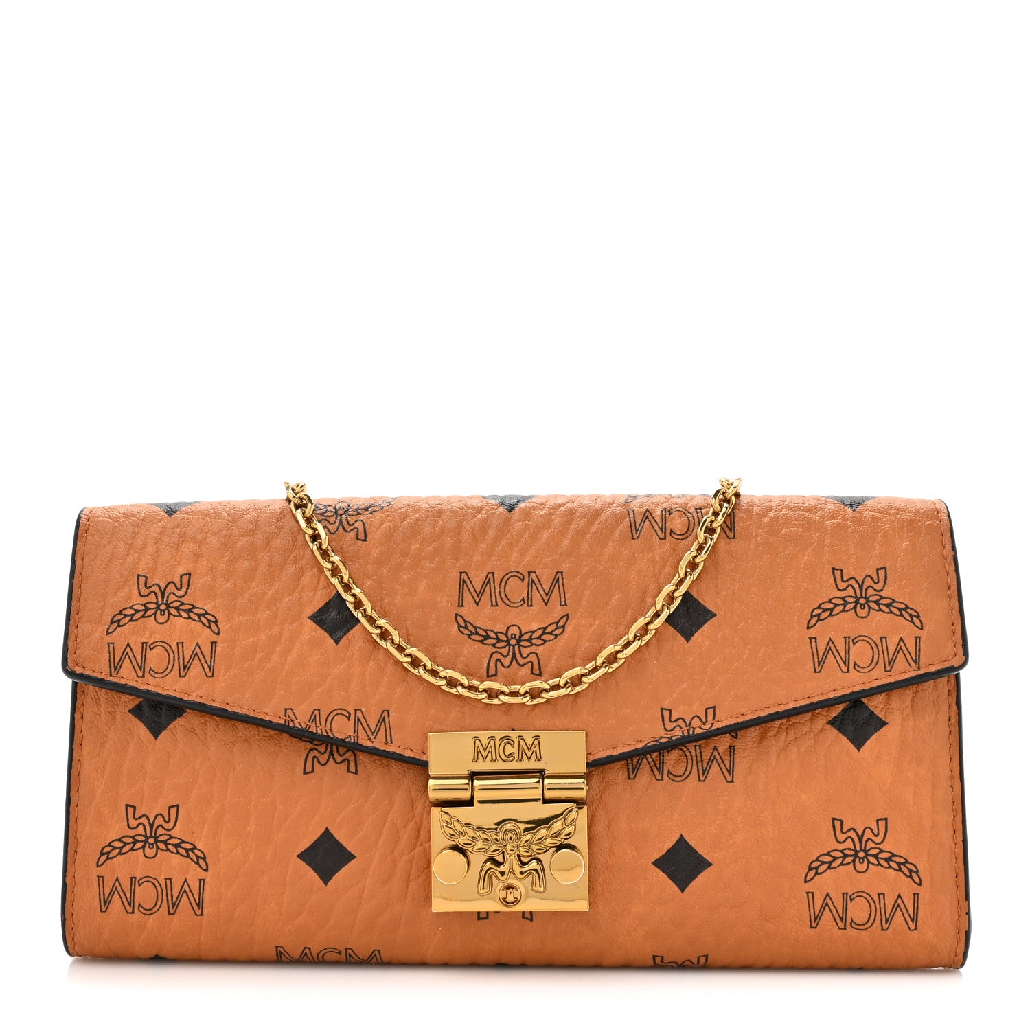 MCM Visetos Large Patricia Wallet On Chain Cognac 1 of 14