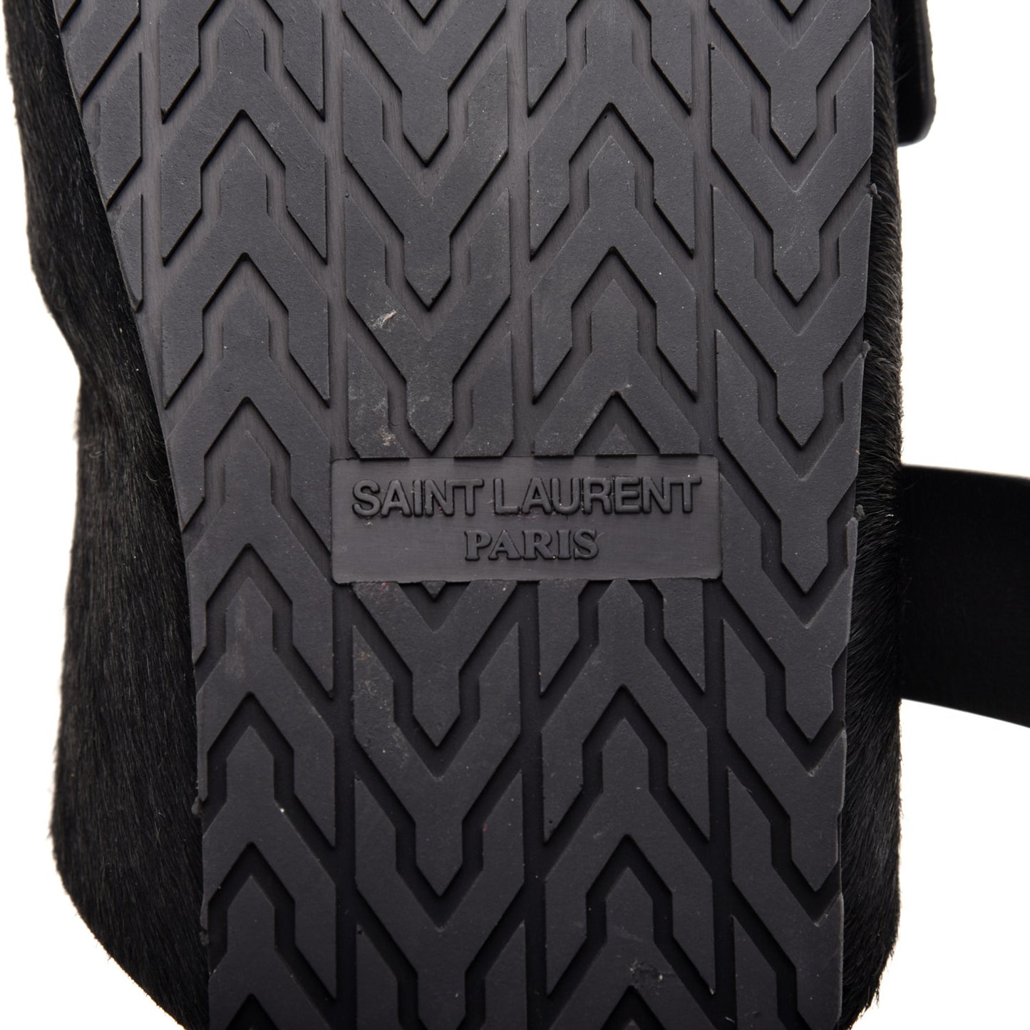 Calf Hair Jimmy Cross Slides 40 Black
