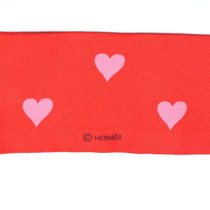 Hermes Silk Tea Time Twilly Rouge Vif Vert Multicolor 3 of 5
