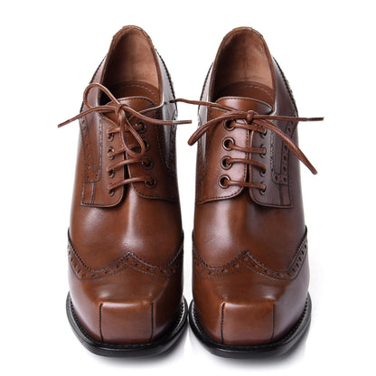 Louis Vuitton Calfskin Lace Up Pumps 39 Brown 5 of 10