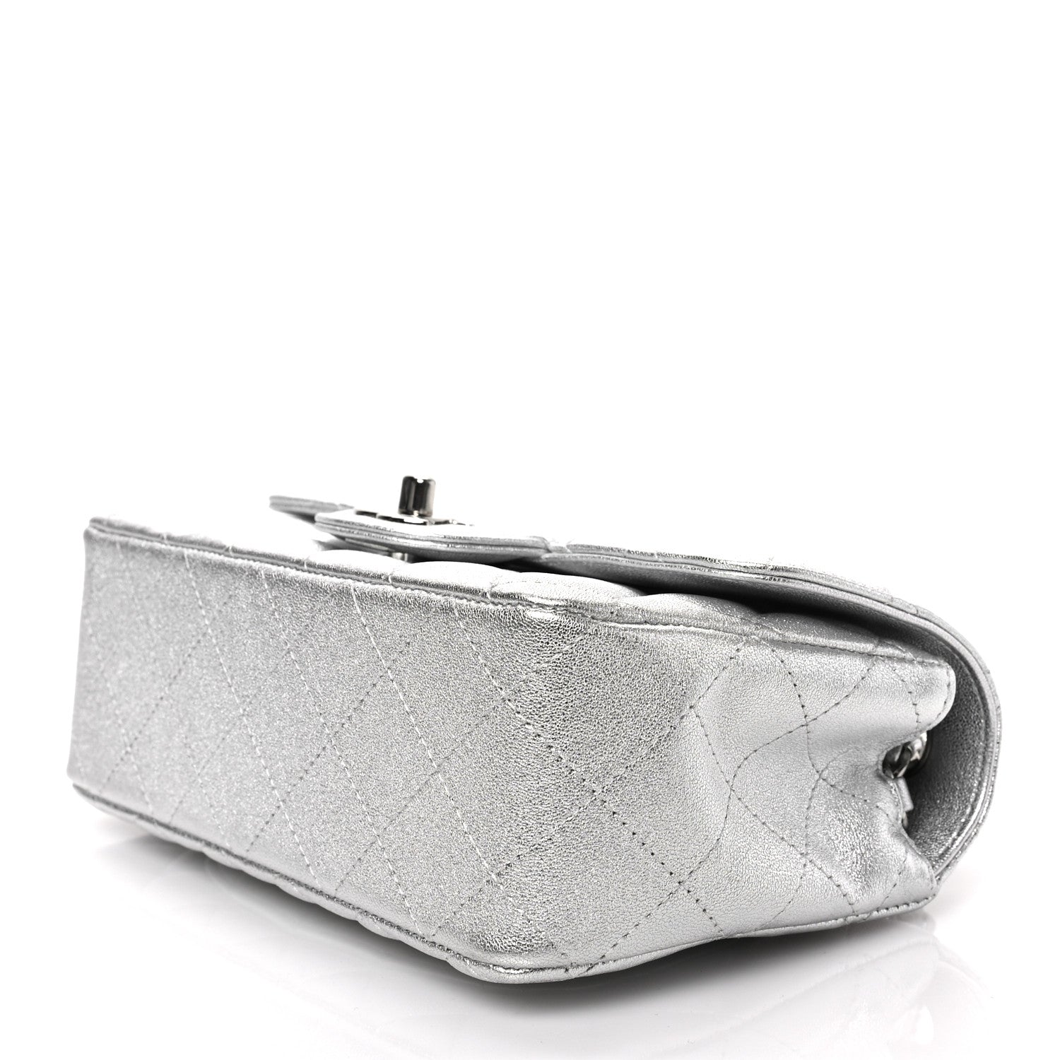 Chanel Metallic Lambskin Quilted Mini Rectangular Flap Silver 9 of 9