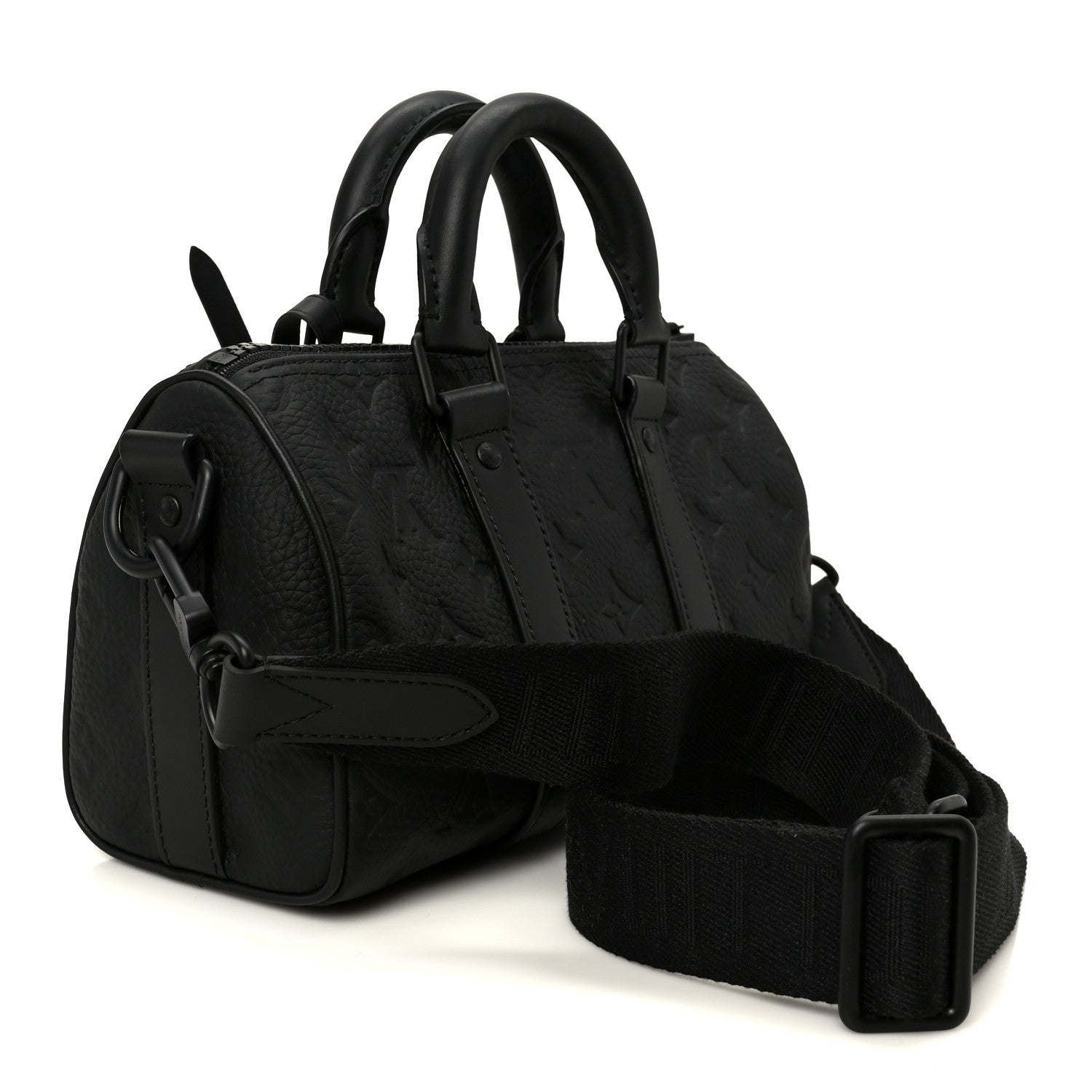 Louis Vuitton Monogram Taurillon Keepall Bandouliere 25 Black 3 of 10