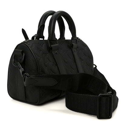 Louis Vuitton Monogram Taurillon Keepall Bandouliere 25 Black 3 of 10