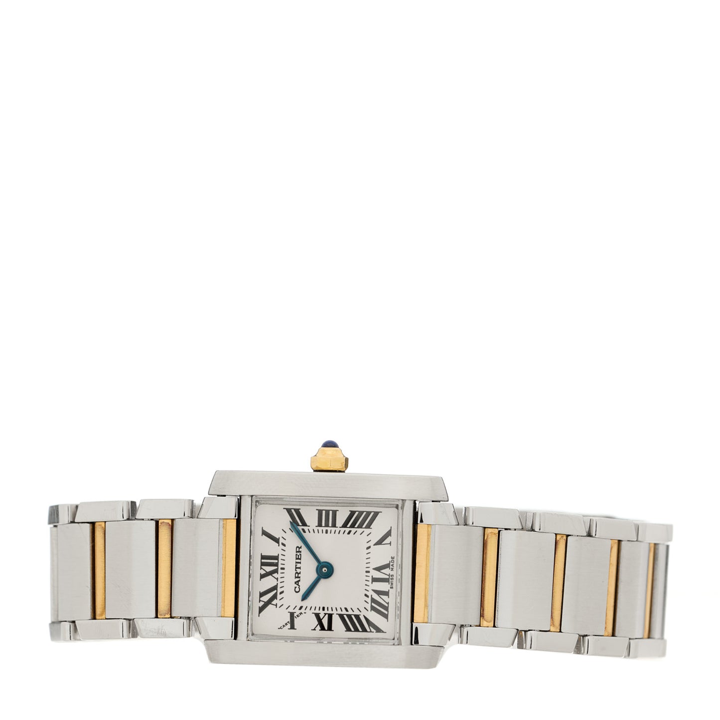 Stainless Steel 18K Yellow Gold 20mm Tank Francaise Quartz Watch