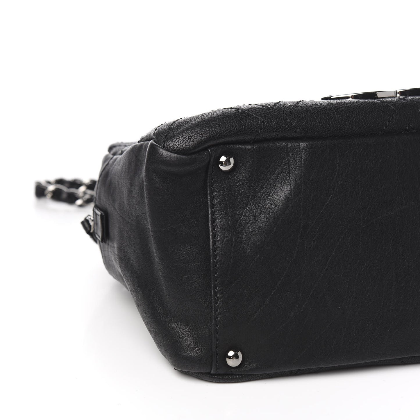 Calfskin Small Diamond Stitch Tote Black