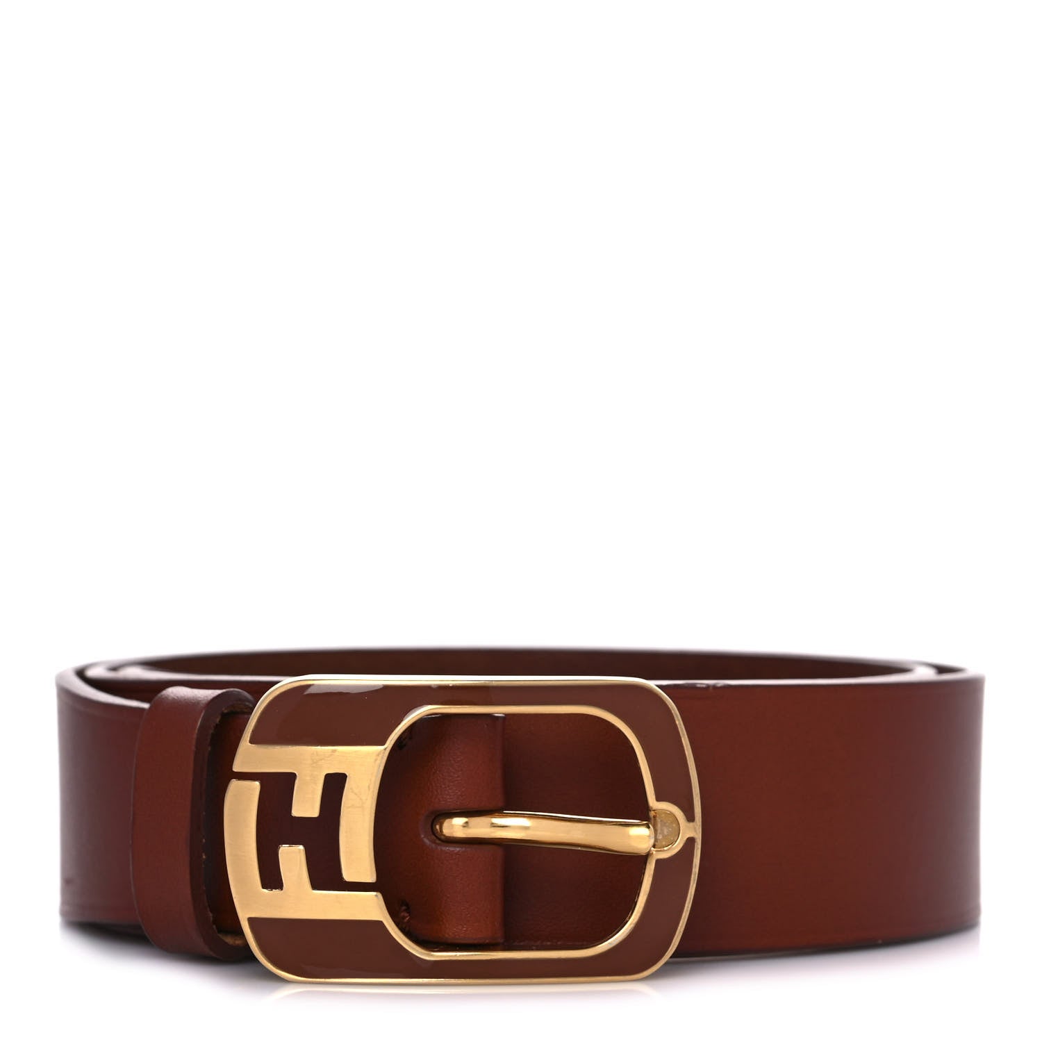 Fendi Calfskin Belt 90 36 Brown 1 of 8