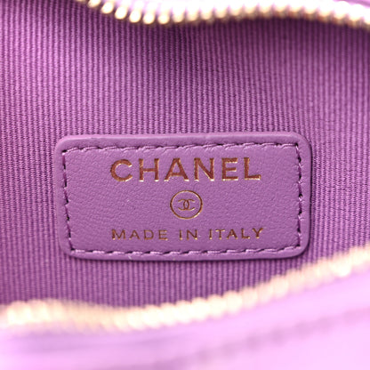 Chanel Lambskin Quilted CC In Love Heart Waist Belt Bag With Chain Purple 6 of 11