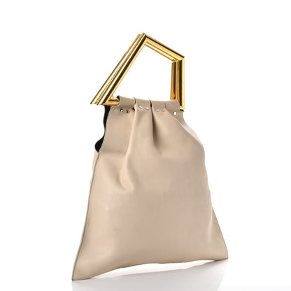 Celine Calfskin Triangle Open Sac Cream 3 of 14