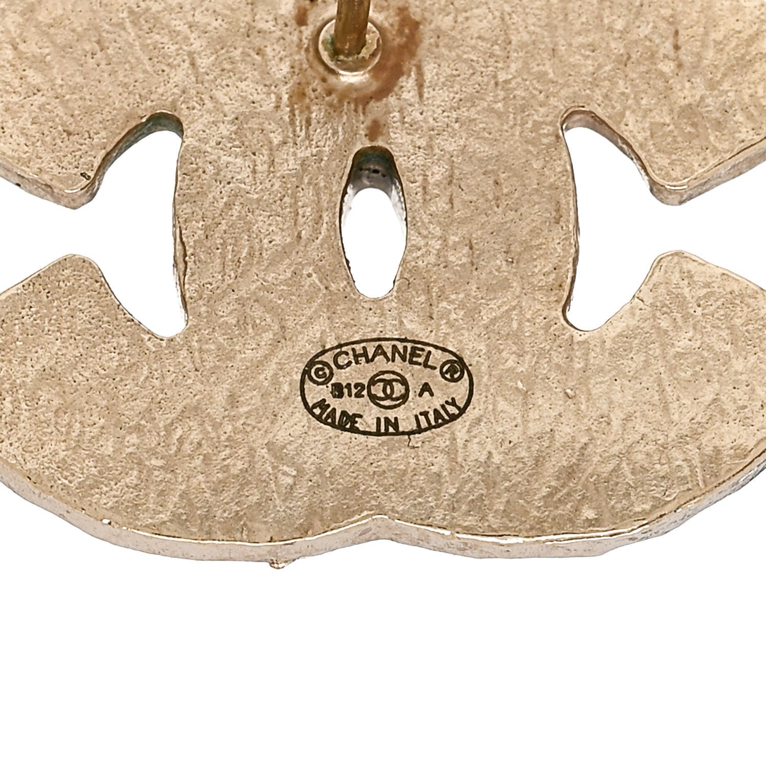 Chanel Enamel CC Earrings Grey Gold 4 of 5