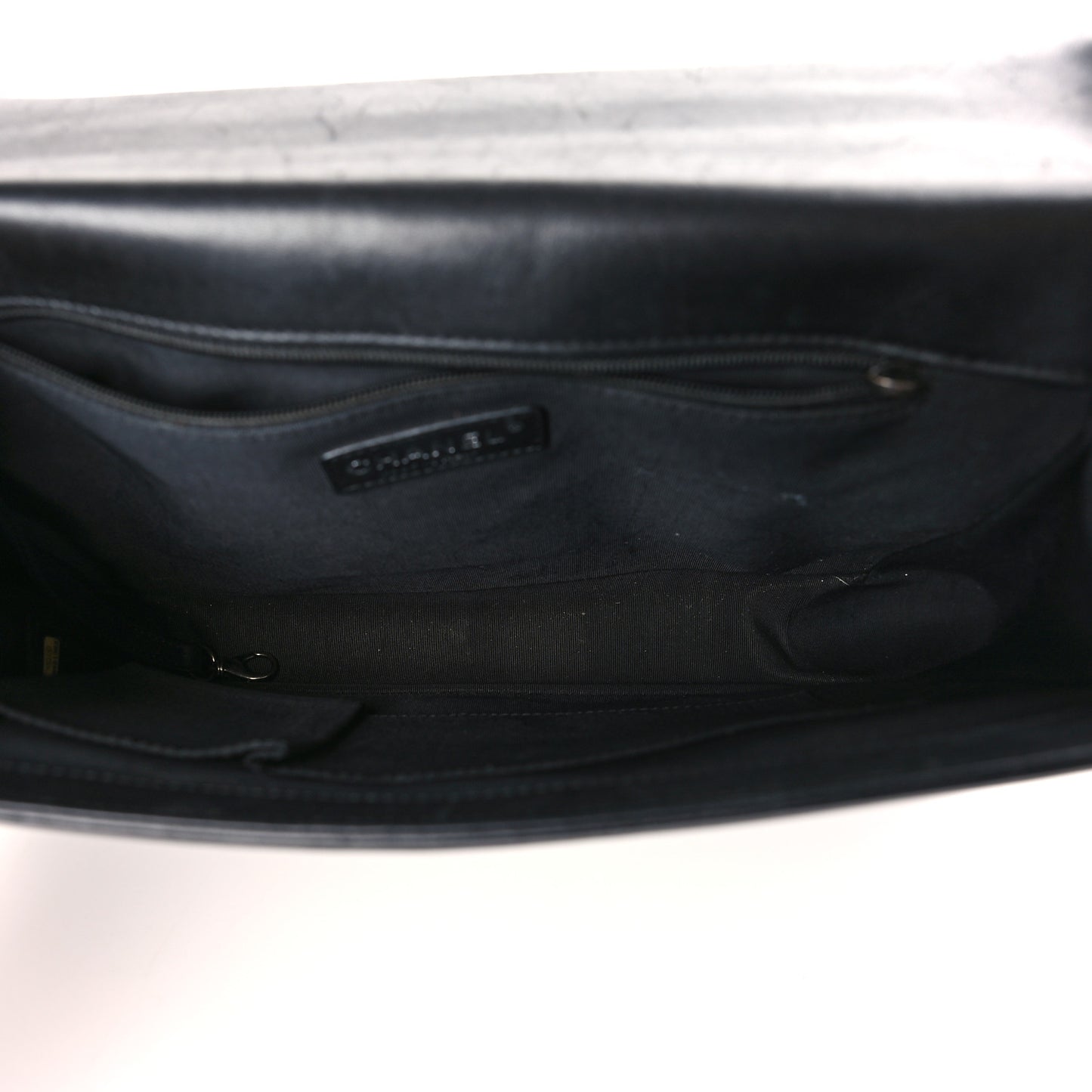 Lambskin Quilted Large Boy Flap Black