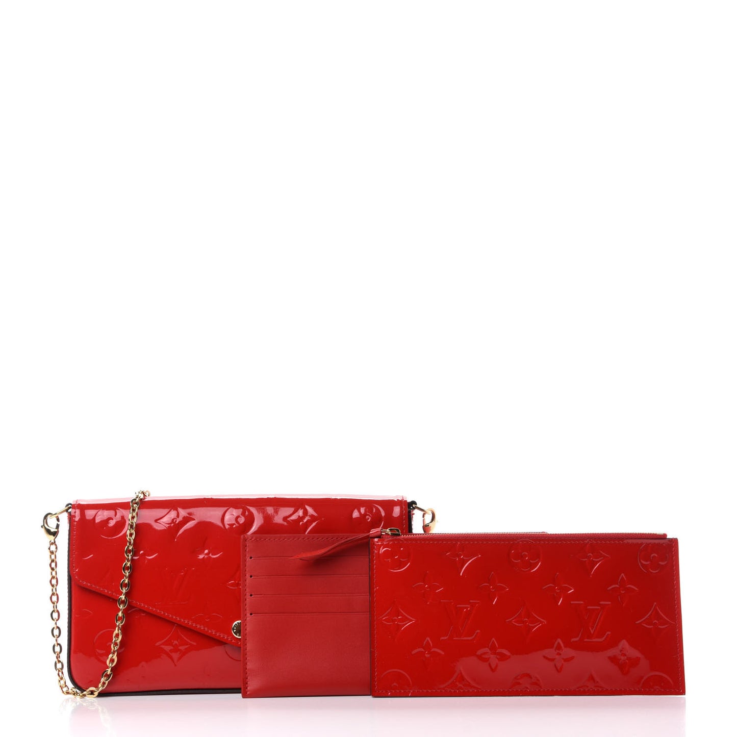 Vernis Felicie Pochette Chain Wallet Cherry