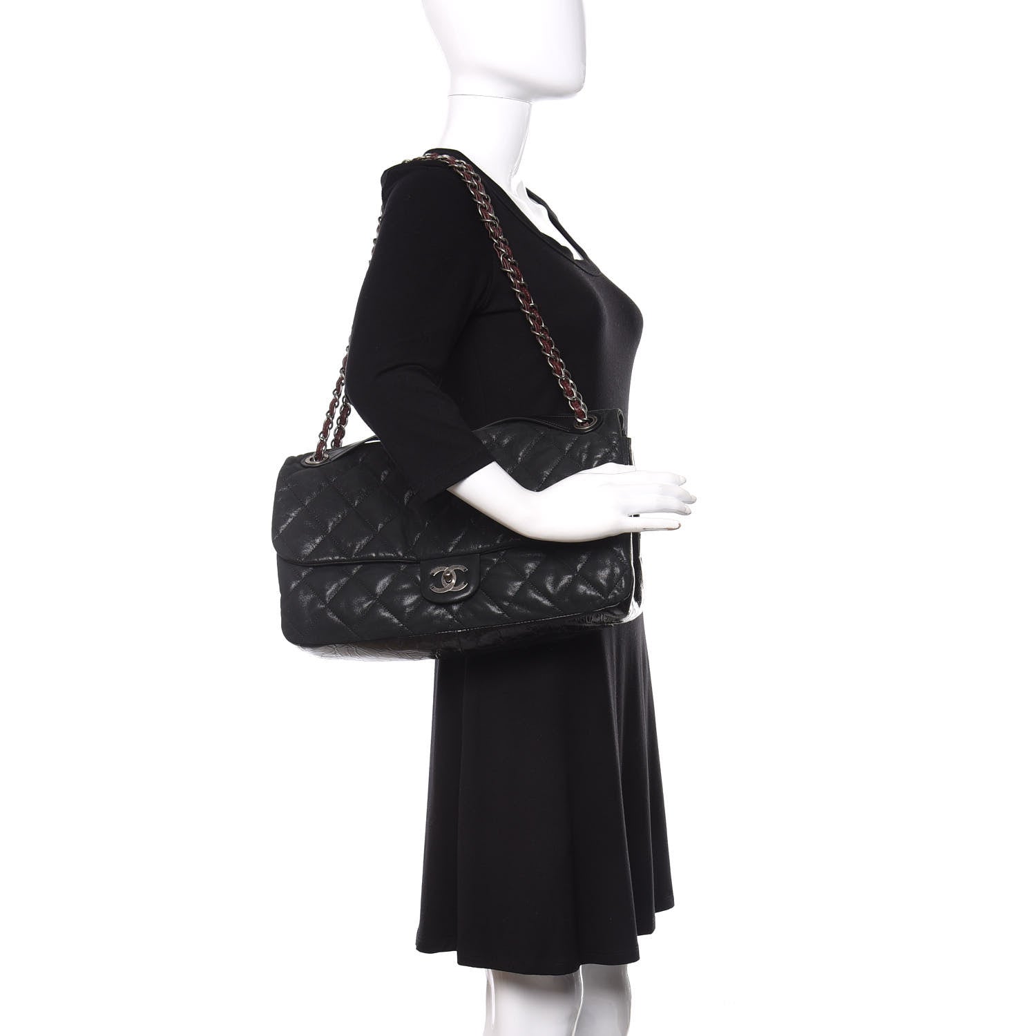 Chanel Iridescent Calfskin Jumbo In The Mix Flap Black 2 of 12