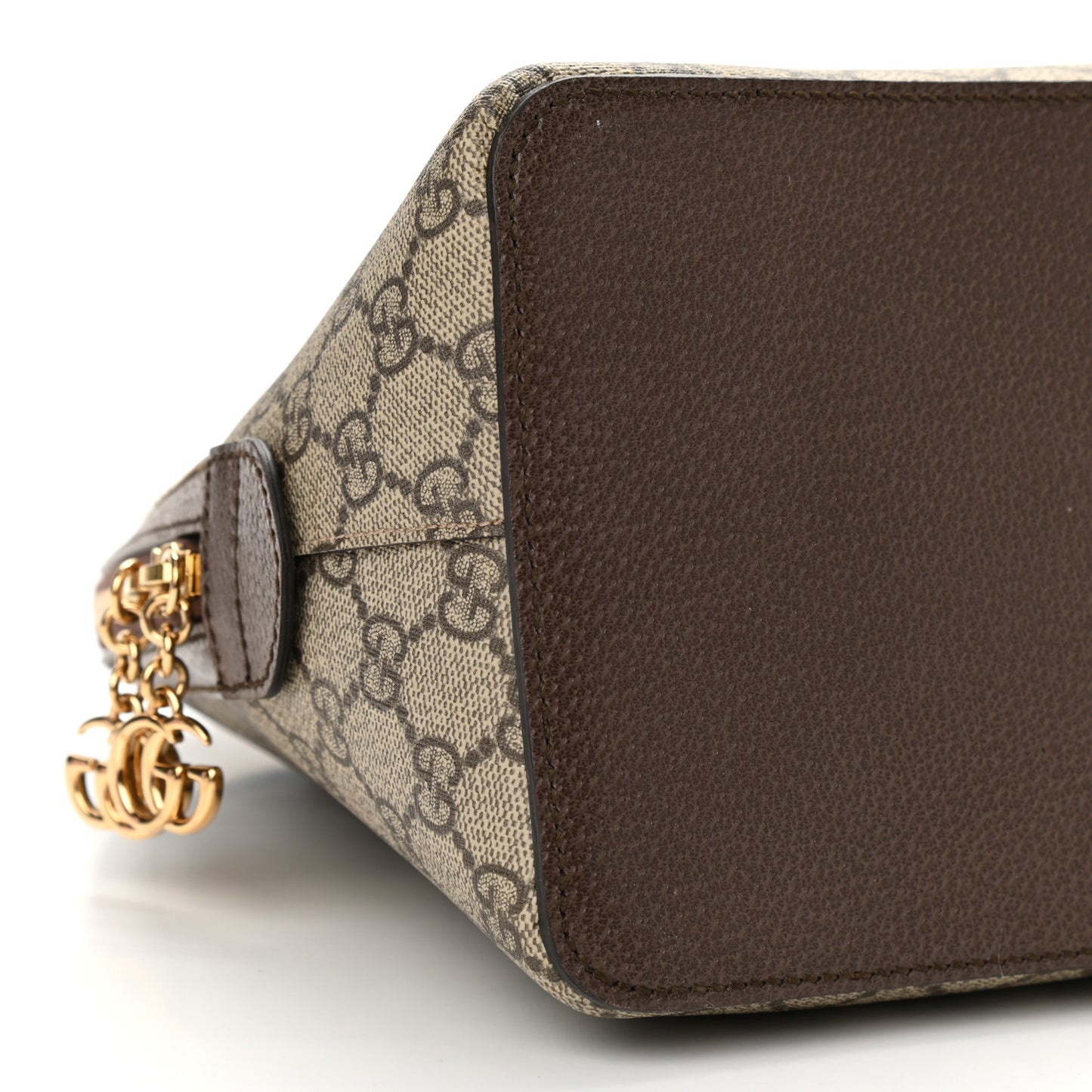 GG Supreme Monogram Web Medium Ophidia Top Handle Dome Bag Brown