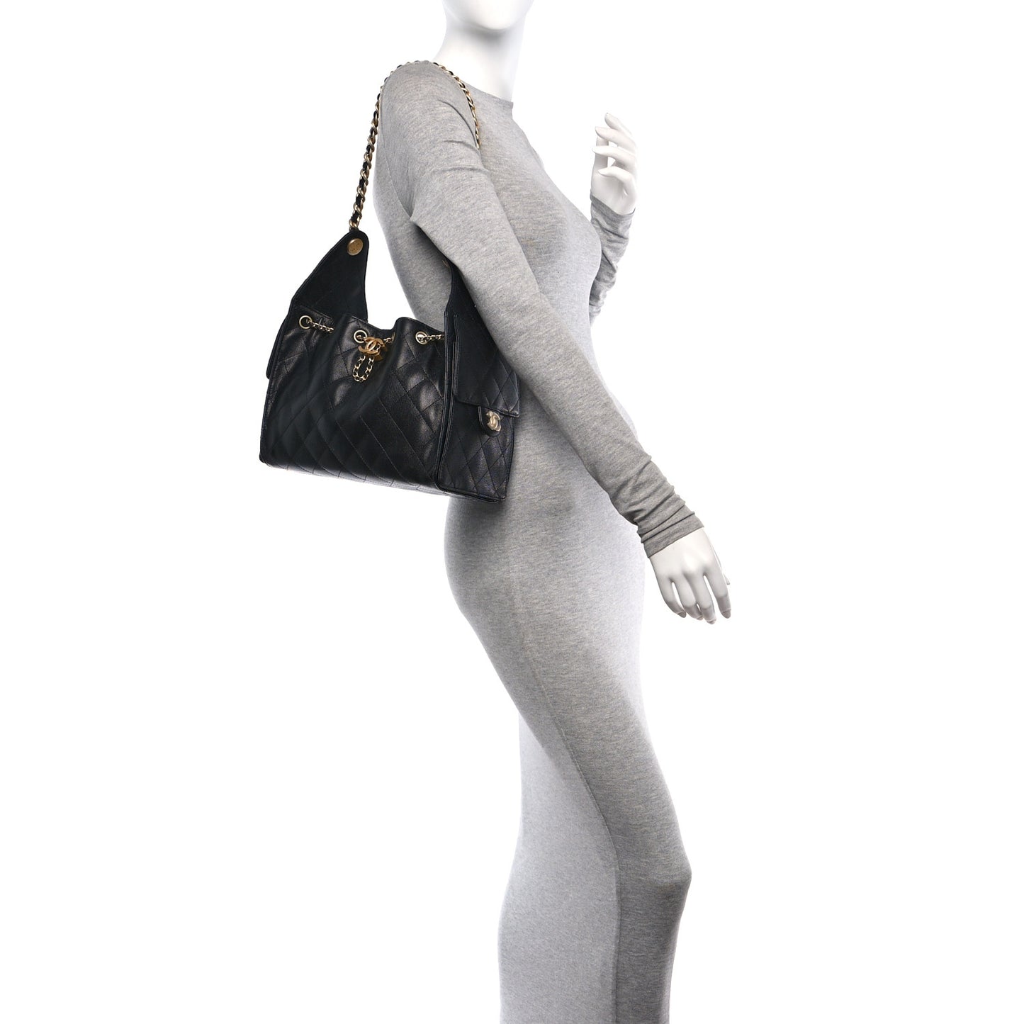Caviar Quilted Small Chanel 25 Handbag Black
