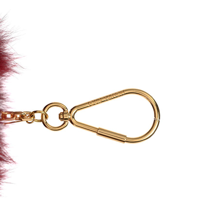 Louis Vuitton Fox Fur Fuzzy V Bag Charm Amarante 4 of 5